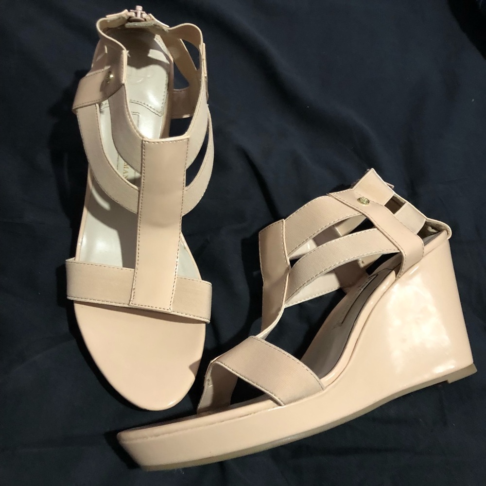 Blush Patent Evening Wedge